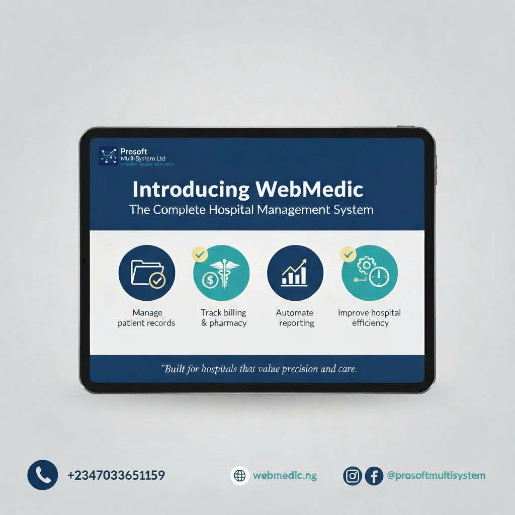 ProsoftSystem's tweet image. Why do leading hospitals choose Prosoft Multi-System LTD?

✅ Reliable Software
✅ Professional Support
✅ Proven Results

Trusted by 20+ institutions nationwide.

#TrustedBrand #ProsoftSystems #WebMedic #Prosoftmultisystem