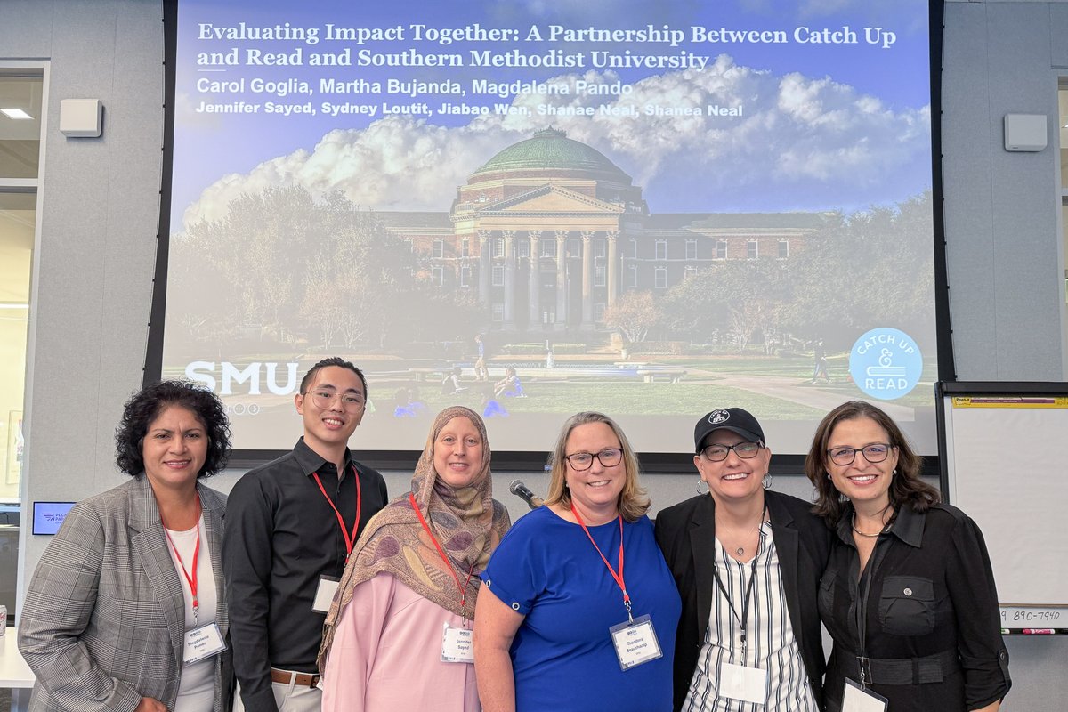 CatchUpAndRead's tweet photo. Data drives impact!📊
We loved seeing @SMU's Dr. Pando and her PhD students present their research on Catch Up & Read at the CERI Conference! It was a great day of learning with @dallasschools and @smusimmons!
#CatchUpAndRead #ReadingIsPower #LiteracyForAll https://t.co/CN91M8xnRW