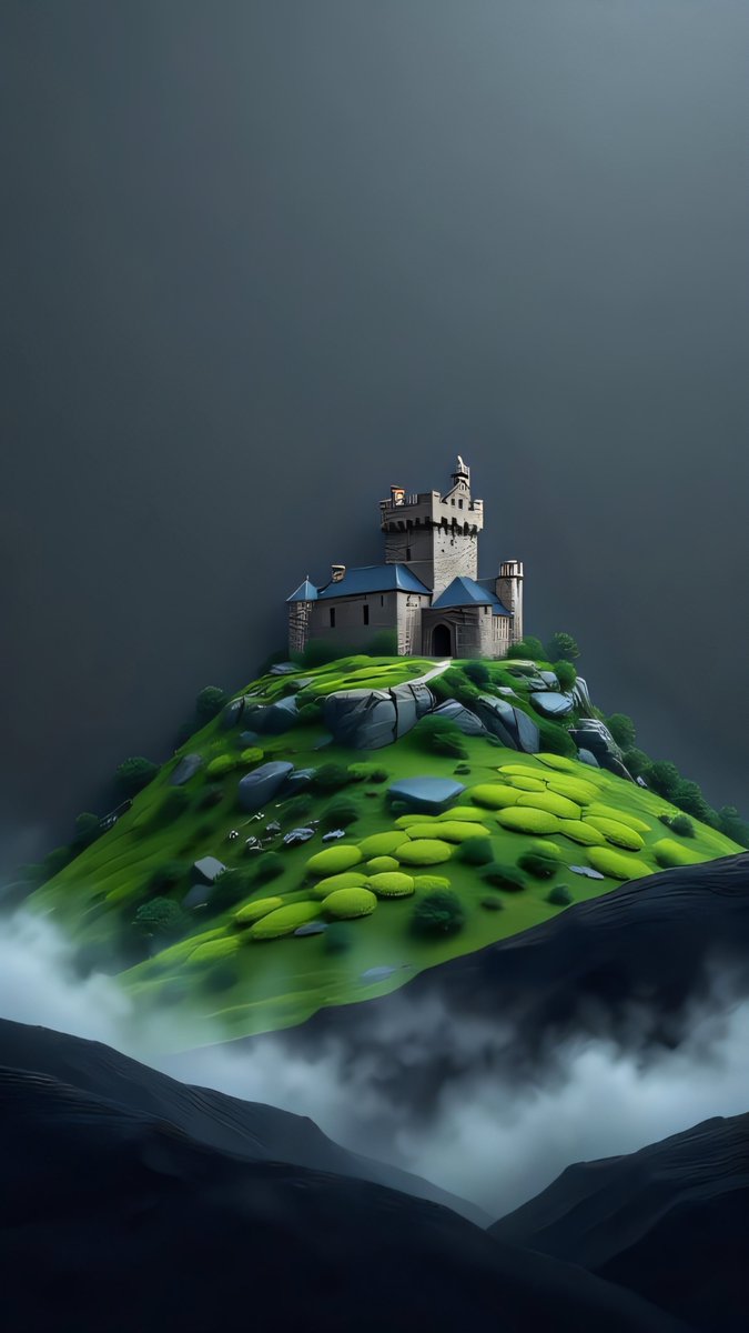Agnes122001's tweet image. &quot;Can this majestic castle conquer the misty heights?! #Agnes122001 #FantasyRealm&quot;