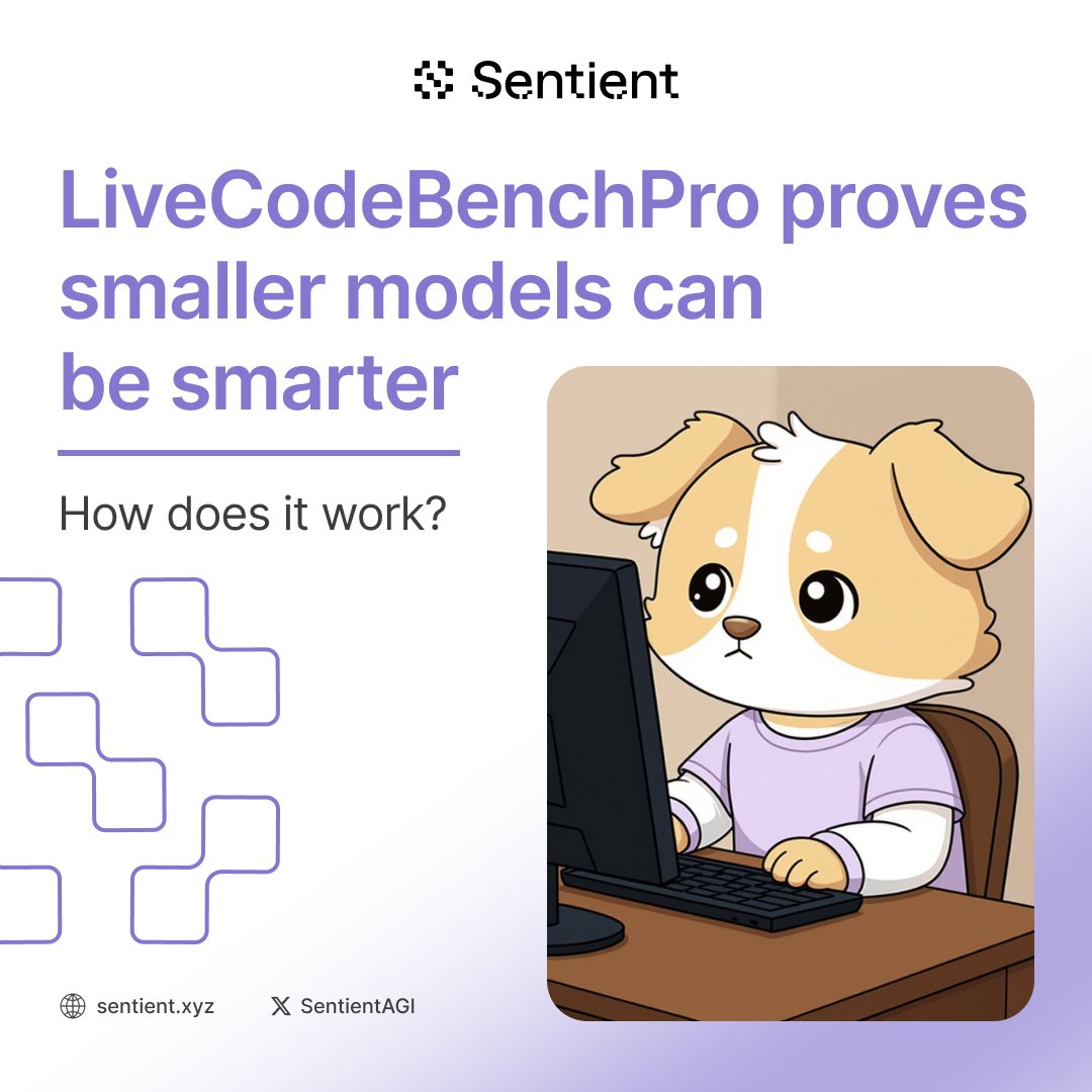 n1nja_011's tweet image. 1⃣ gSenti my @SentientAGI friends! 🩷
And today I will talk about LiveCodeBenchPro which proves that smaller models can be smarter and faster