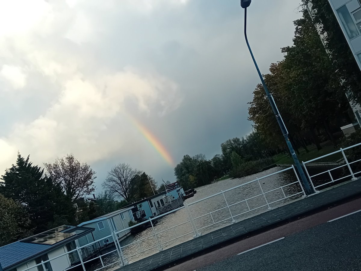My camera really isn't doing the rainbow justice 

It was damn vivid and bright 
Haven't seen that in ages!