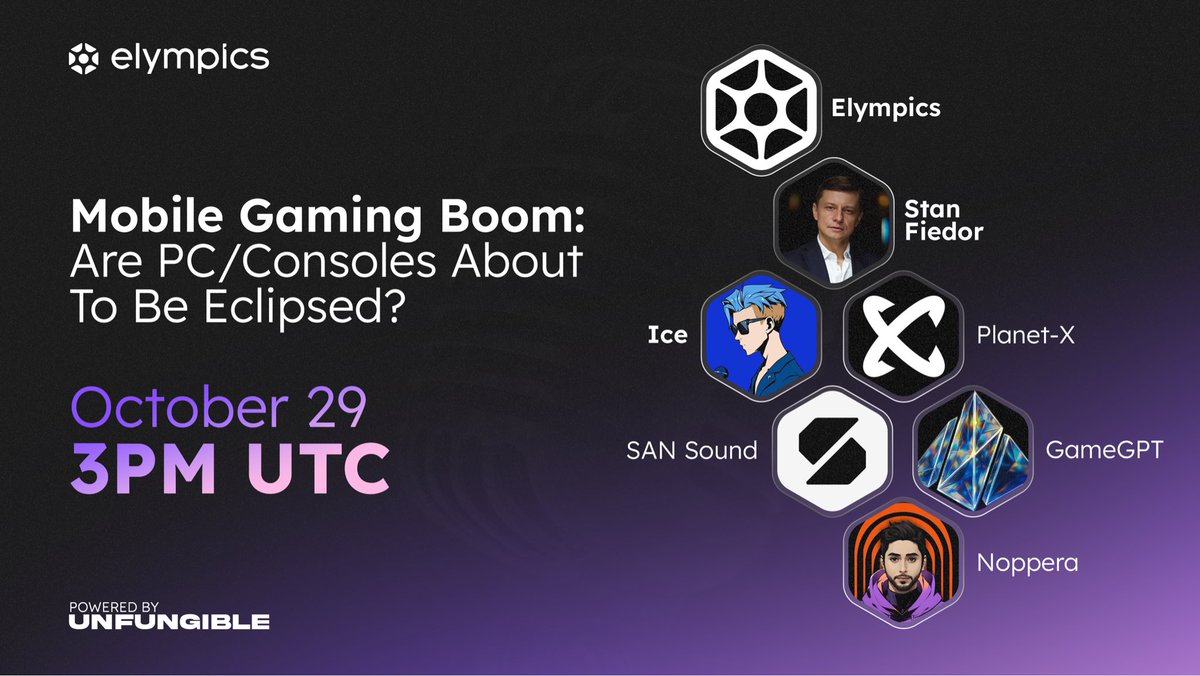 Mobile gamers, get ready for Wednesday! 🫡

We’ll talk about the mobile gaming boom and whether it can eclipse PC &amp; consoles.

Speakers from: @planetx, @sansound3, <a href="/Gamegptofficial/">GameGPT by PRISM</a>, <a href="/TheNoppera/">Noppera</a>

Set a reminder below 👇