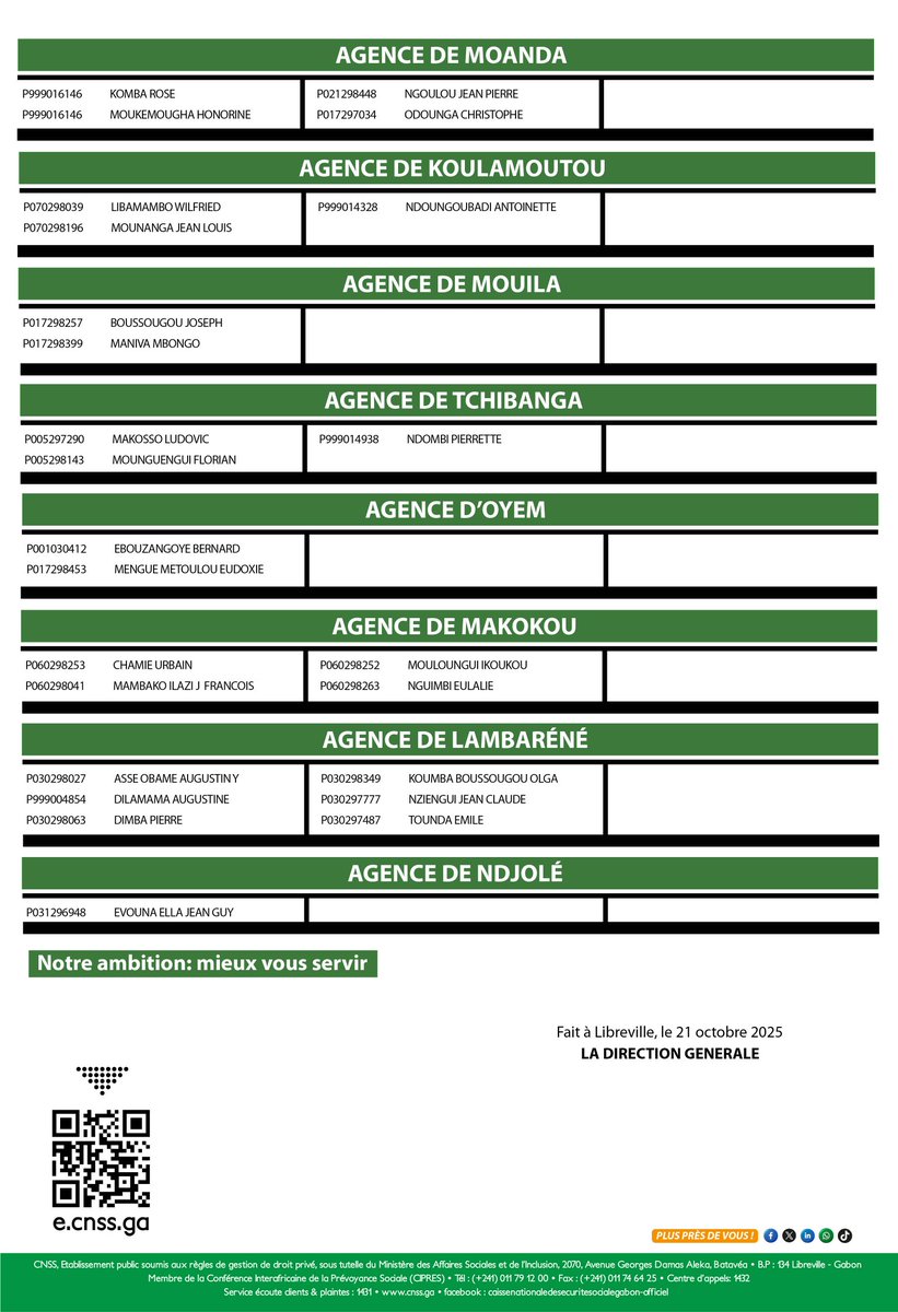 CnssGeneral's tweet image. LISTES DES BÉNÉFICIAIRES DES PENSIONS NOUVEAUX DROITS du troisième trimestre 2025