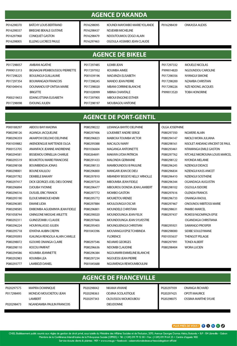 CnssGeneral's tweet image. LISTES DES BÉNÉFICIAIRES DES PENSIONS NOUVEAUX DROITS du troisième trimestre 2025