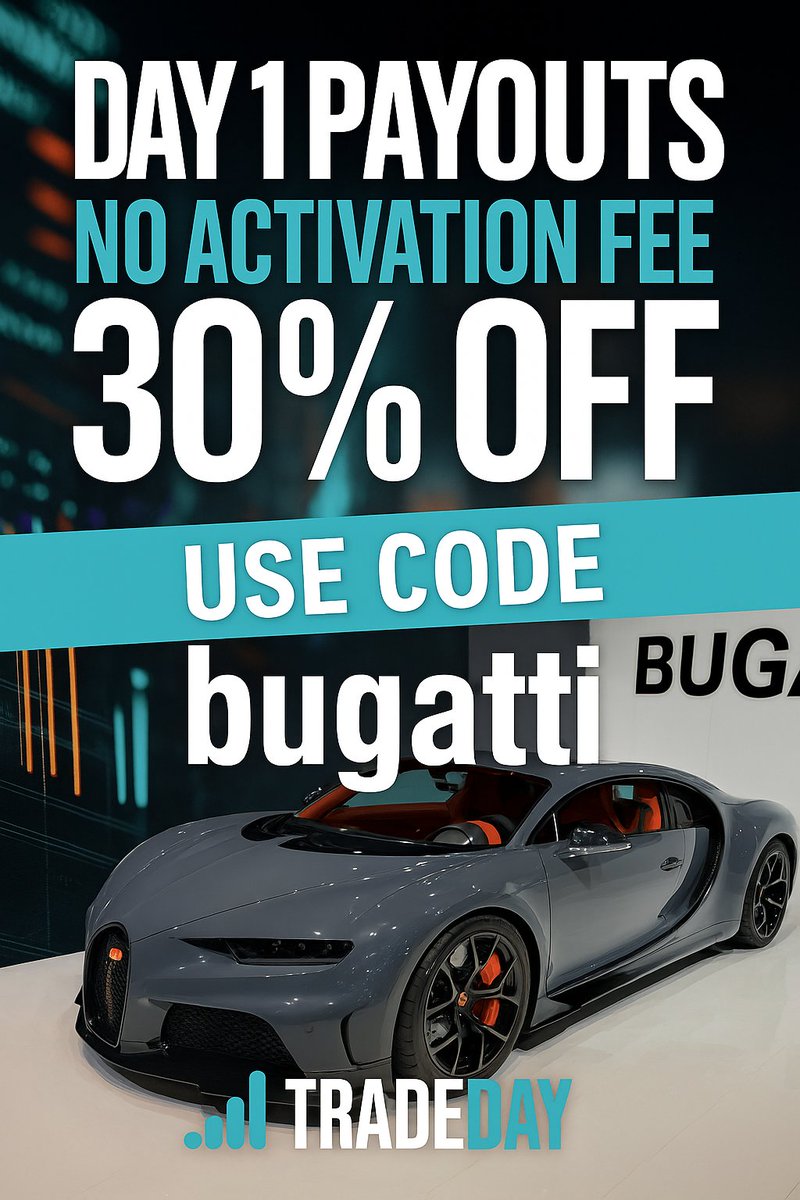 I love Tradeday!! 30 % off and No Activation FEE plus daily payouts. <a href="/TradeDayFunding/">TradeDay</a> 
$69 - 50K intraday 
use code bugatti
members.tradeday.com/membership-pla…