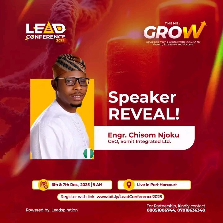 leadspiration's tweet image. Speaker Reveal!

Engr. Chisom Njoku, an ICT expert &amp;amp; founder of Somit Integrated Services, empowers youths through tech, innovation &amp;amp; training.

 #LeadConference #leadspiration #december #EngrChisom #speakerreavel