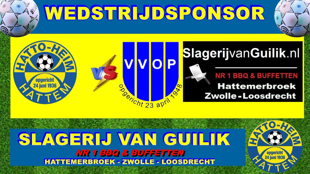 Wedstrijdsponsor sv Hatto-Heim - VVOP is Slagerij van Guilik. svhattoheim.nl/wedstrijdspons… 
<a href="/SlagerijvGuilik/">Slagerij van Guilik</a>  #sponsoren #wedstrijdsponsor <a href="/VVOP1/">VVOP 1</a> <a href="/VvopV/">VVOP Voorthuizen</a>