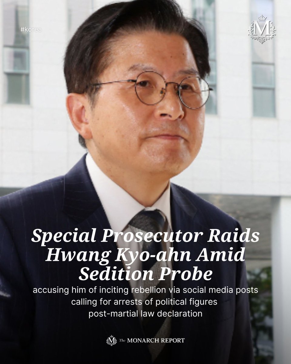 🚨Breaking: South Korea's special prosecutor on sedition raided the home of former Prime Minister Hwang Kyo-ahn, accusing him of inciting rebellion via SNS posts calling for arrests of political figures post-martial law declaration. Supporters gathered in protest; entry denied.