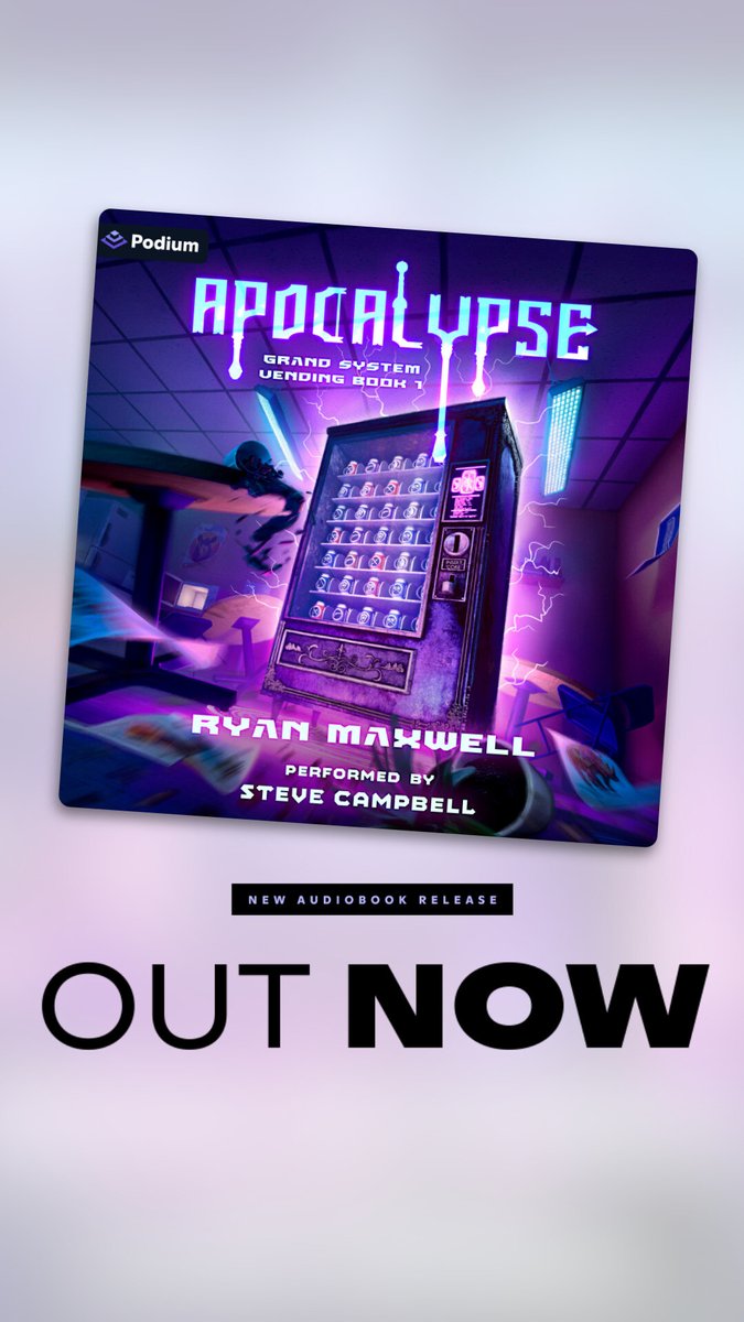Grand System Vending: Apocalypse is out now on Audible! Can't wait to hear what you all think. 😃

audible.com/pd/Apocalypse-…

The good news: Tom survived the apocalypse. The bad news: Earth's vending machines chose violence.

#newrelasealert #audiobooks #audiorelease #litrpg