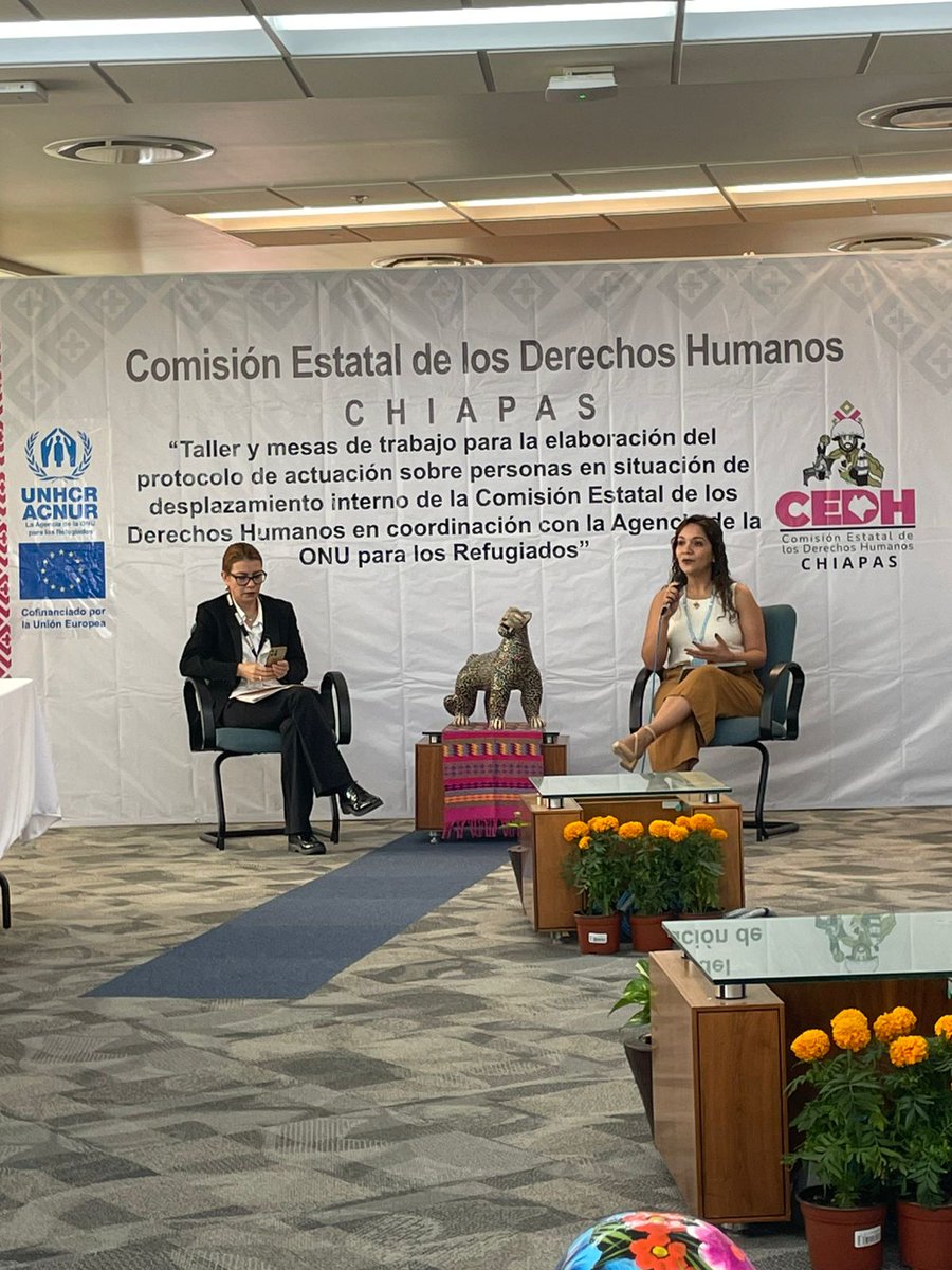 Gdpvgouveia's tweet photo. Brindamos una capacitación a funcionarios públicos de la @CEDHChiapas para fortelecer su atención a personas en situación de desplazamiento interno. Las mesas de trabajo también reforzarán su capacidad para la elaboración de su protocolo de actuación para atender este fenómeno. https://t.co/ihkDulCs0n