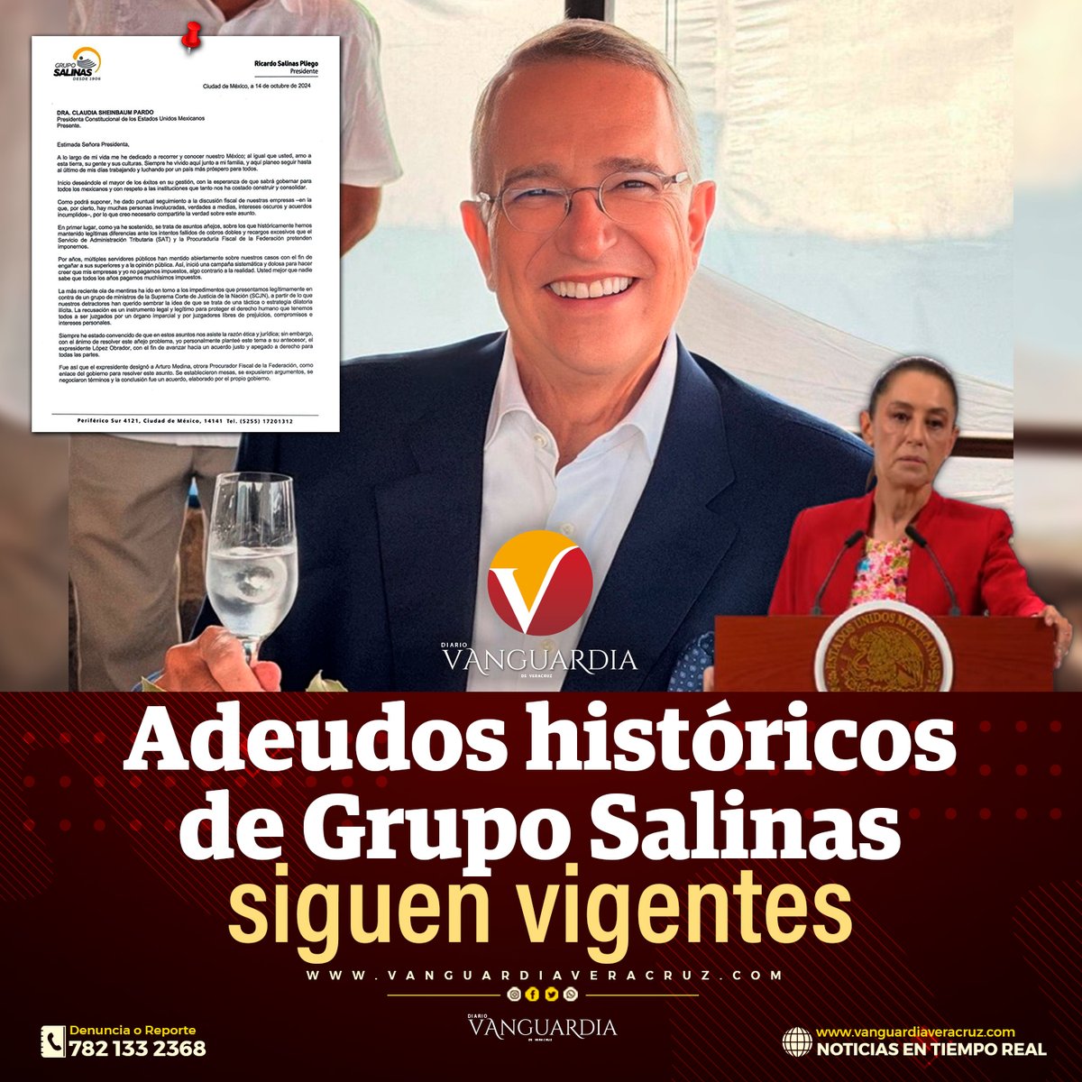👱‍♀️ 🗣 𝑵𝒐 𝒉𝒂𝒚 𝒕𝒓𝒂𝒕𝒐 𝒔𝒆𝒄𝒓𝒆𝒕𝒐 || El subsecretario Félix Arturo Medina negó que exista un acuerdo firmado entre el gobierno y Grupo Salinas. Hubo negociaciones técnicas, pero nunca se acordó un monto ni se condonaron impuestos. 💸🤔
🔴 #VanguardiaNoticias