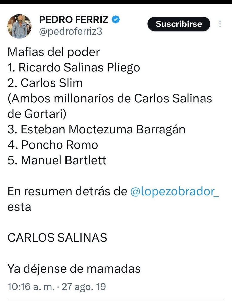 Erick_perro's tweet photo. @pedroferriz3 @RicardoBSalinas Tantas estupideces que públicas que se te olvida el # 1 del Ranking de Mafiosos qué tu mismo hiciste. Pobre iluso ni te has de creer tus palabras. https://t.co/69D34RpX57