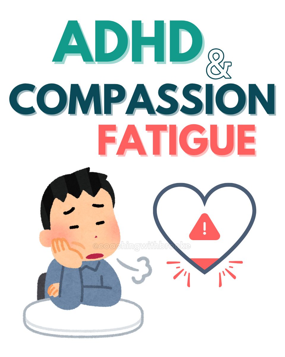 Coachingwbrooke's tweet image. 1/2 The often compassionate nature of ADHDers can lead us to draining our energy!

Have you experienced compassion fatigue before?

Better manage your symptoms and &apos;Activate Your ADHD Potential&apos; with my # 1 Best Selling book/workbook

bit.ly/activateadhd

#adhdhelp #adhdcoach