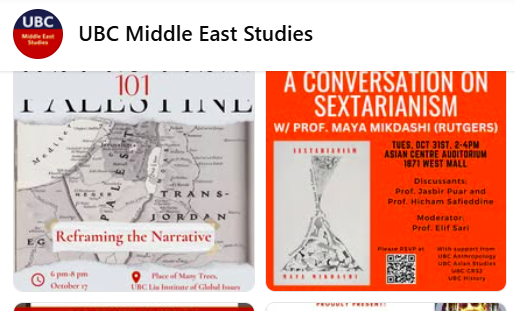 mo_vancity's tweet photo. @NiohBerg 2/ At the same Canadian university, the Department of Middle East Studies has also promoted one narrative since Oct. 7th. In fact, 10 days after Oct. 7th, the department hosted an event on how to "reframe the narrative." @UBC  #Fail #EducateNotIndoctrinate https://t.co/RaMQcSg0Ky