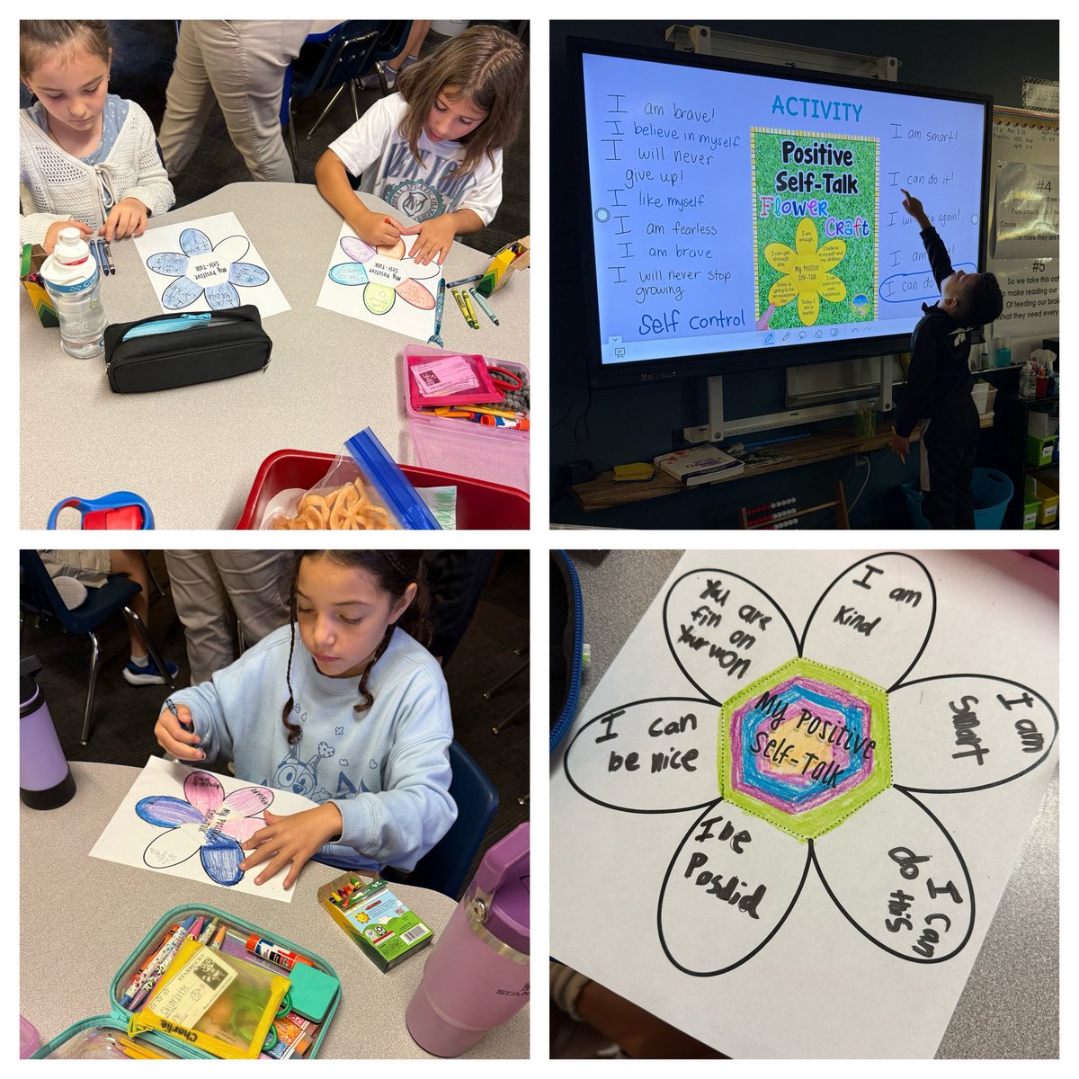 Our awesome <a href="/HumbleISD_WHE/">Woodland Hills Elementary</a> 2nd graders love learning about the #great8skill #OptimisticThinking 🧠 They’re using positive self talk strategies to help strengthen their growth mindset! #focusonthegood 💡
