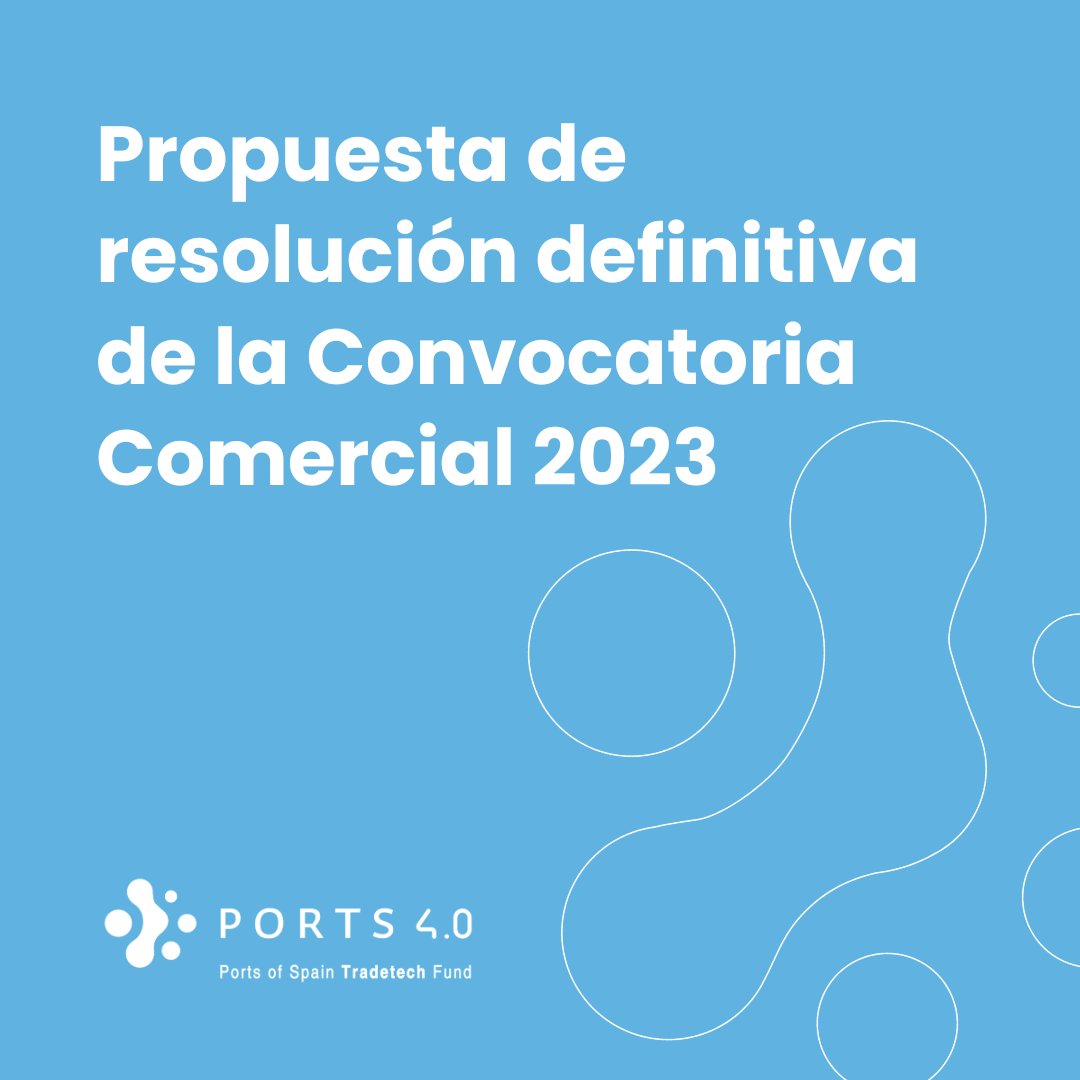 🚢 En Ports 4.0 publicamos la propuesta de resolución definitiva de proyectos comerciales 2023 por un total de seis millones de euros

📄 Consulta los proyectos adjudicatarios aquí: lnkd.in/dpKwVyvZ
