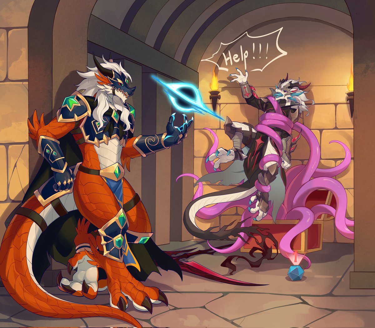yucheng70586478's tweet photo. White Dragon: Hey! Brother, don't just stand there, hurry and save me!  
Me: Don't worry, let me cast this spell first！ https://t.co/Pp50Yg2hOS