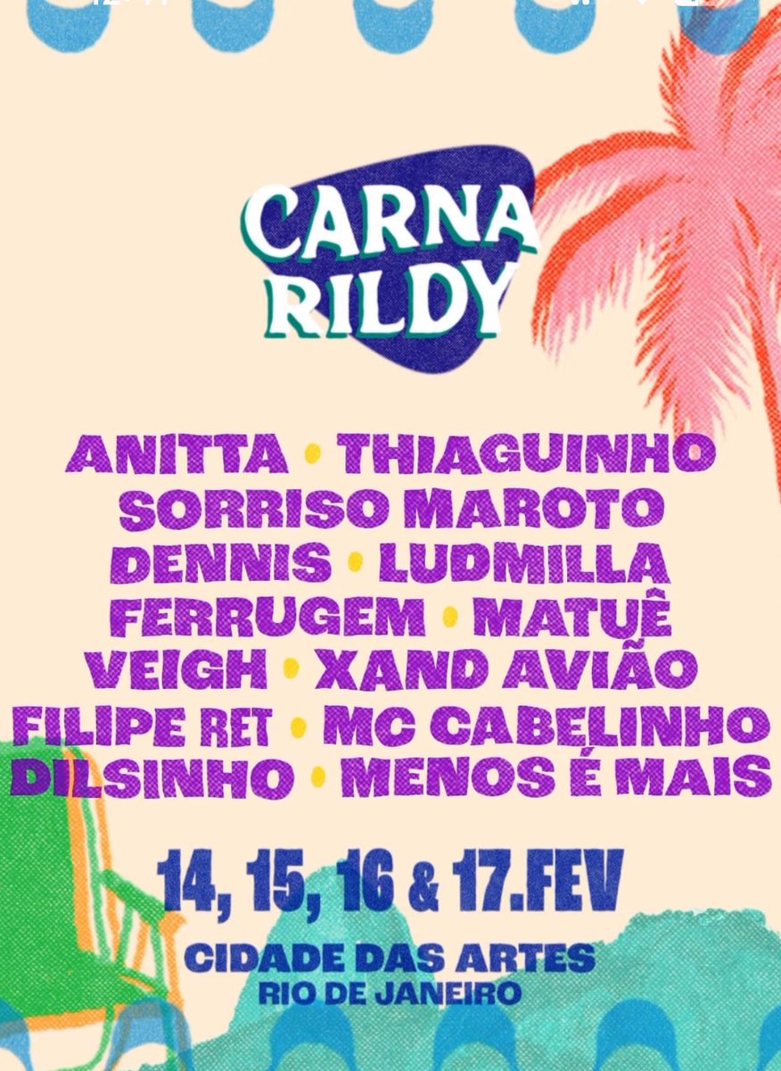 AnittaPress's tweet image. Anitta foi confirmada como atração principal do Carnarildy, que acontece em fevereiro no Rio de Janeiro.