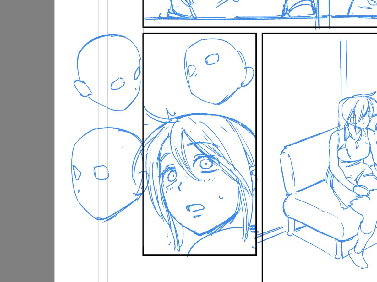 顔のアタリこう描くのにハマってるッピ
雰囲気で描いてるッピ 