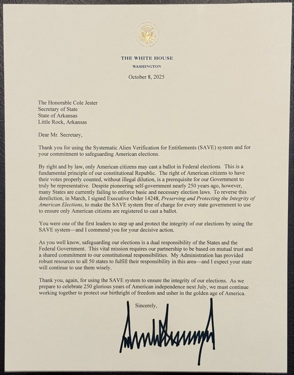 I am incredibly thankful for President Trump’s kind words of commendation and encouragement on my administration’s work to secure our elections. 

He has been a truly great president, and we are in his debt for his commitment to make federal resources available to secure our