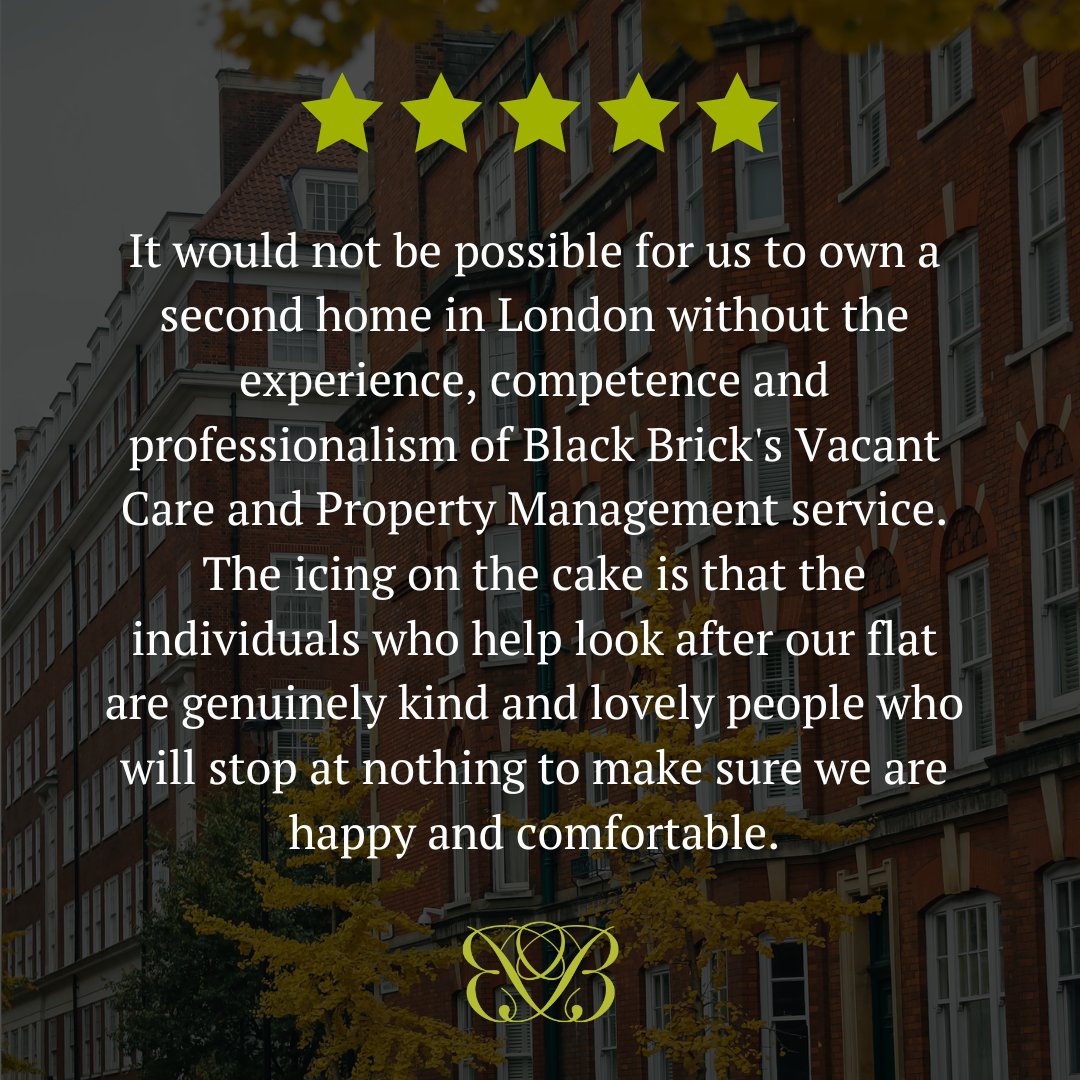 We're always delighted to receive such positive feedback!

This particular client entrusted us to manage their London property whilst they spent time at their primary residence. 

Despite living thousands of miles away, our care and communication gave them peace of mind knowing