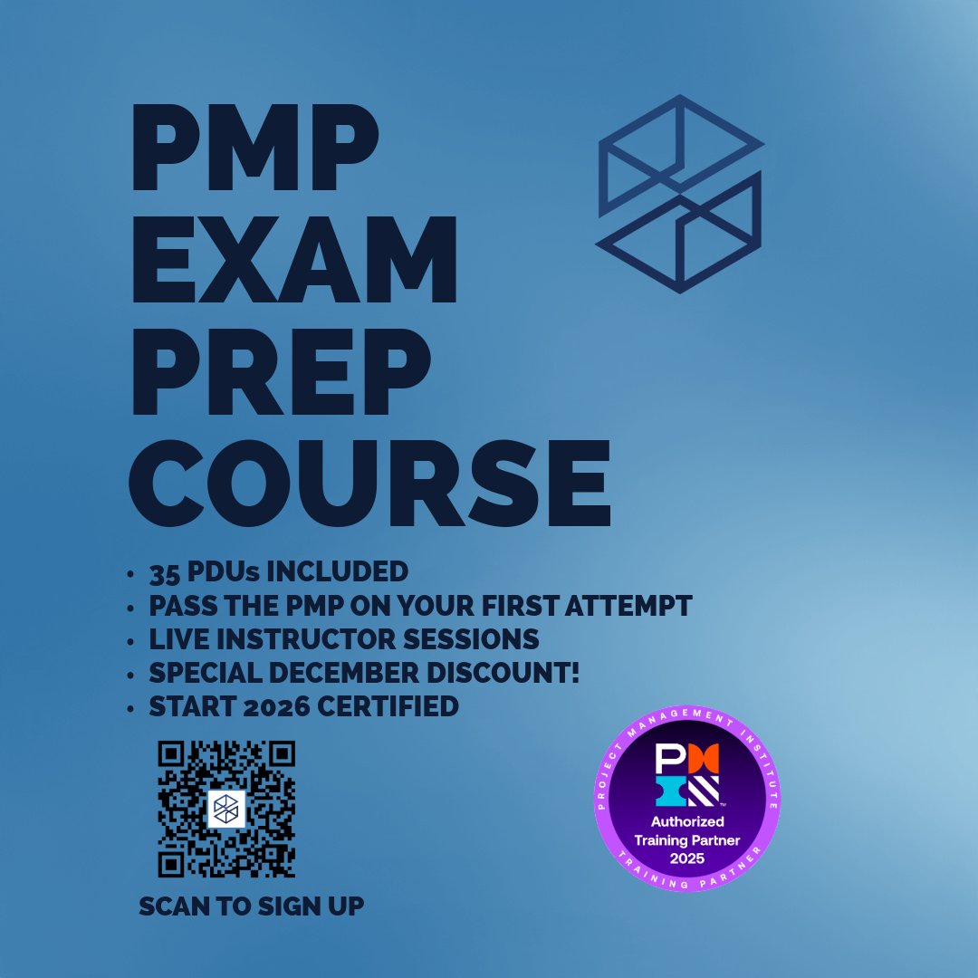 everetech's tweet image. 🚨 Limited Time Offer!
Our PMP Exam Prep Virtual Training is now 75% OFF through Dec 31st.
✅ Live sessions
✅ PMI ATP Certified
✅ 35 Contact Hours
Enroll now: projectleaders.training/product/virtua…
#PMPPrep #PMPCertification