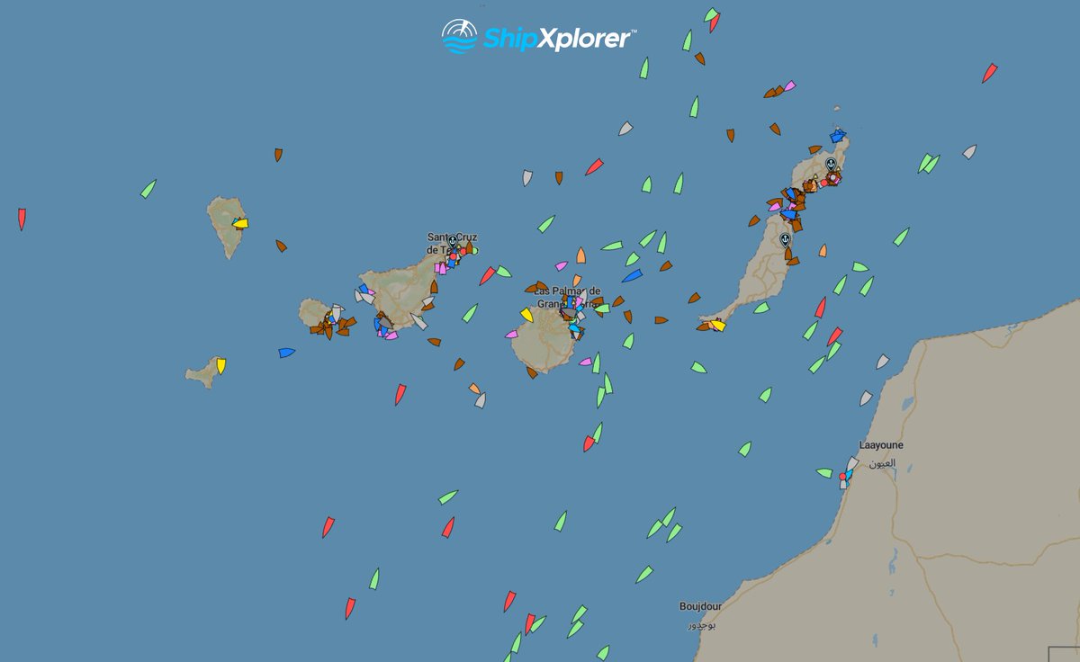 ShipXplorer's tweet image. Ships coming in and out of the Canary Islands 🌊⛴️

Track real-time maritime traffic across Tenerife, Gran Canaria, and beyond:
👉 shipxplorer.com

#ShipXplorer #AIS #MaritimeTracking #CanaryIslands