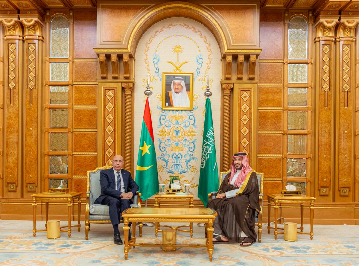 سمو #ولي_العهد يلتقي رئيس الجمهورية الإسلامية الموريتانية وذلك على هامش انعقاد مؤتمر #مبادرة_مستقبل_الاستثمار.
#FII9
#واس