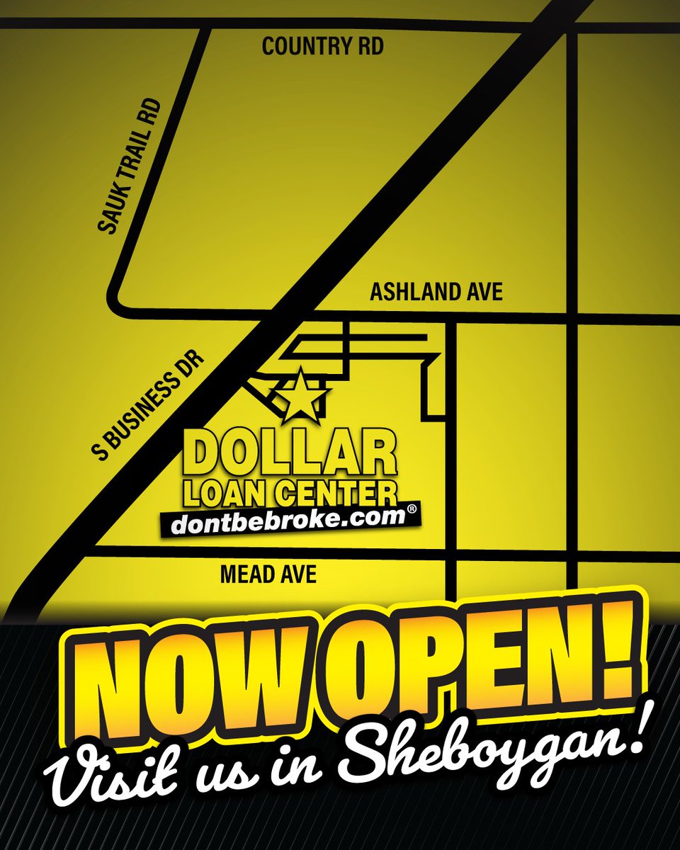 Sheboygan, we're here!🎉Our 5th location has made it to your city ready to service your short-term loan needs with the best in Wisconsin! 

Visit us at 2315 S Business Dr, Sheboygan, WI 53081!