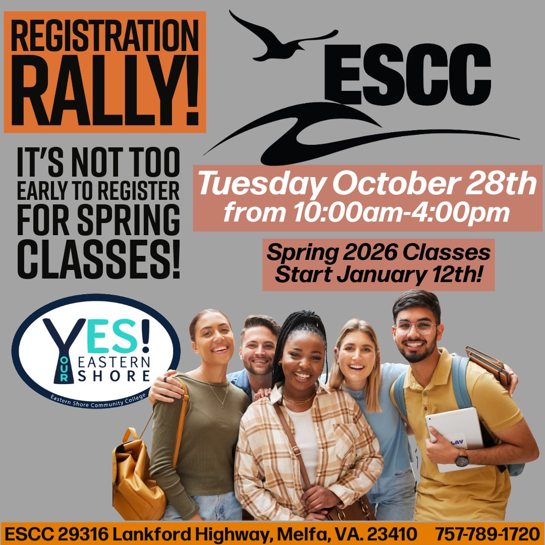 Registration is open for the Spring 2026 semester! Take advantage of our Registration Rally on Tuesday from 10 AM to 4 PM!