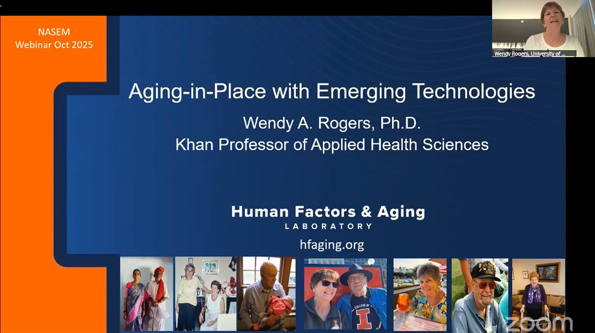 TechSAgeRERC's tweet image. ICYMI: Wendy Rogers presented in a webinar for the The National Academies of Sciences, Engineering, and Medicine NASEM on Emerging Tech for
#AgingInPlace. 

Watch the webcast here:
nationalacademies.org/event/45835_10…

@AHSIllinois