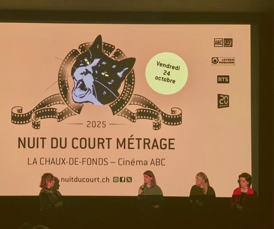 NuitduCourt's tweet image. Les publics de La Chaux-de-Fonds et de Neuchâtel sont venus en nombre aux Nuits de vendredi pour assister aux premières locales et découvrir notre beau programme ! Quelle ambiance ! ✨

Prochaines villes : Sierre et Delémont ! On a déjà hâte de vous retrouver le 7 novembre 💛