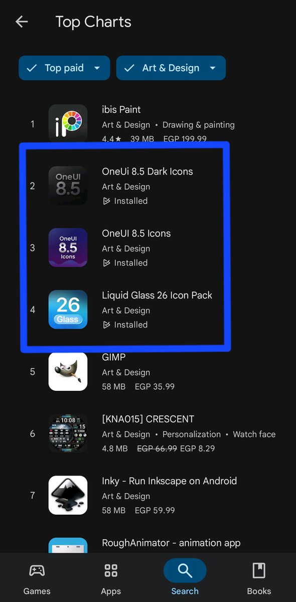 AndroidTools3's tweet image. After some time of hard work and improvements…  
Our apps are now trending on Google Play! 🚀  
#2 – OneUI 8.5 Dark Icons 🖤  
#3 – OneUI 8.5 Icons 💜  
#4 – Liquid Glass 26 💎  
This amazing milestone wouldn’t be possible without your incredible support ❤️  
We’re already…