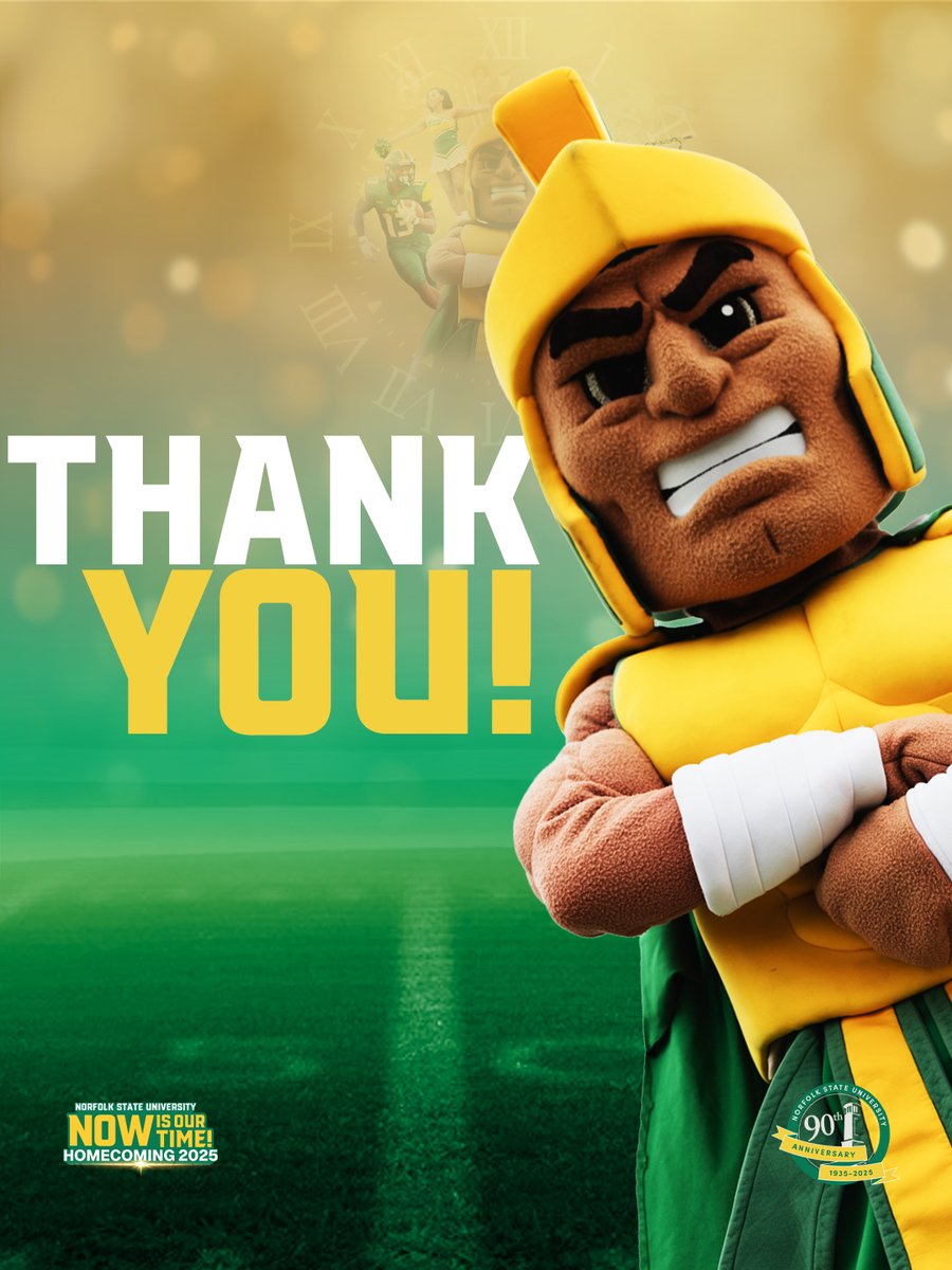 Norfolkstate's tweet photo. Thank you to every Spartan, alum, friend, and supporter who made this Homecoming one to remember.
If you can create a moment, the job was done right — and this weekend was full of them.
What memory will you carry with you? #Behold #NSUHomecoming #NowIsOurTime https://t.co/TsBynKlgza