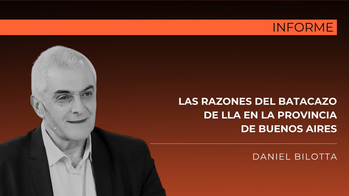 LAS RAZONES DEL BATACAZO DE LLA EN LA PROVINCIA DE BUENOS AIRES

ESTA NOCHE en #OdiseaArgentina: Daniel Bilotta(<a href="/DanielBilotta/">daniel bilotta</a> ) .
➡ LN+
📷 Lunes, 22 hs.