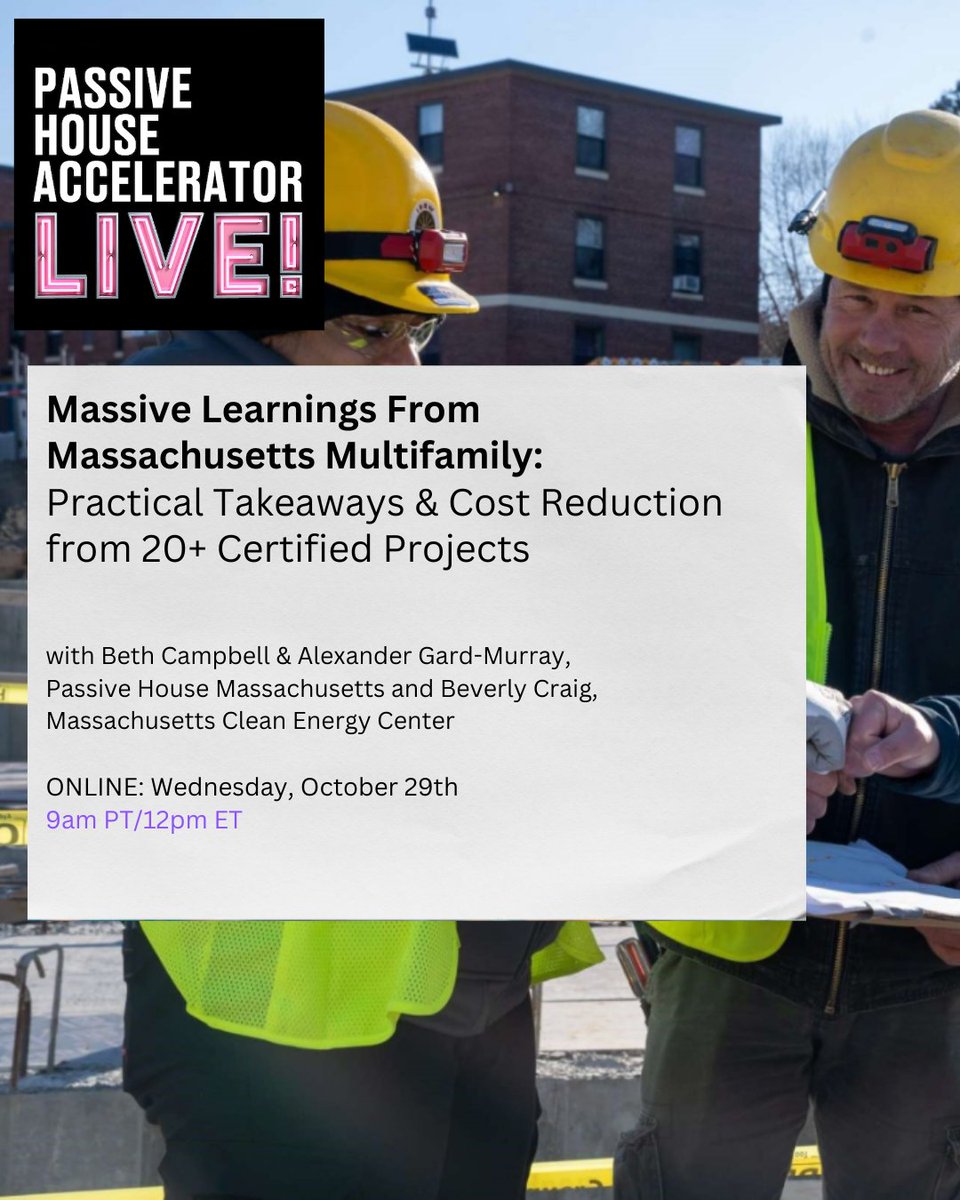 PHAccelerator's tweet image. THIS WEEK: Massive Learnings from Massachusetts Multifamily: Practical Takeaways &amp;amp; Cost Reduction from 20+ Certified Projects

👉 ow.ly/riLL50XiEjy
