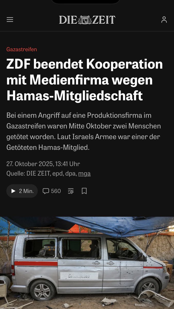 Jotam Confino (@mrconfino) on Twitter photo German broadcaster ZDF says its Gaza contractor, killed in an Israeli strike on Oct 19, was a member of Hamas, citing new documentation. 
Link to ZDF press release: presseportal.zdf.de/pressemitteilu… German broadcaster ZDF says its Gaza contractor, killed in an Israeli strike on Oct 19, was a member of Hamas, citing new documentation. 
Link to ZDF press release: presseportal.zdf.de/pressemitteilu…