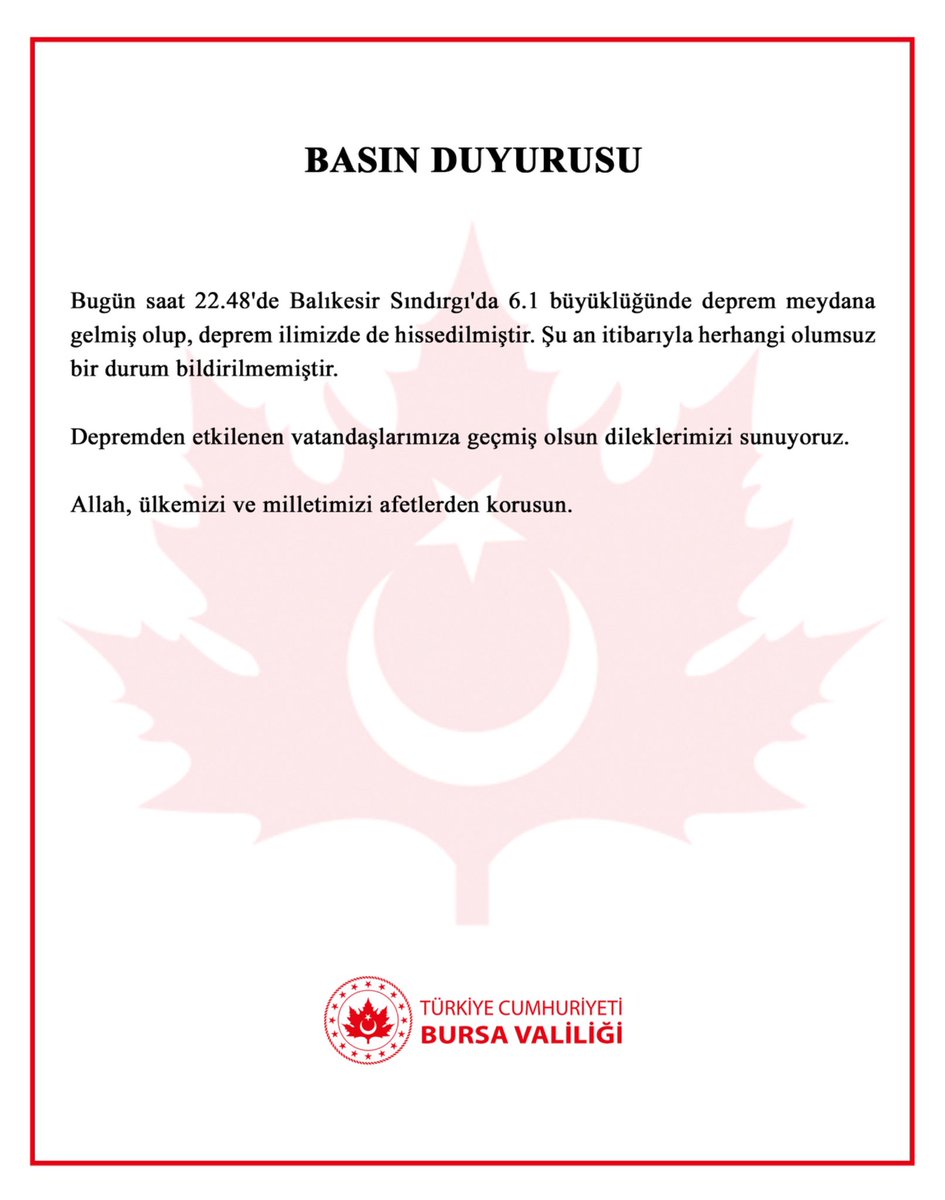 T.C. Bursa Valiliği tweet media