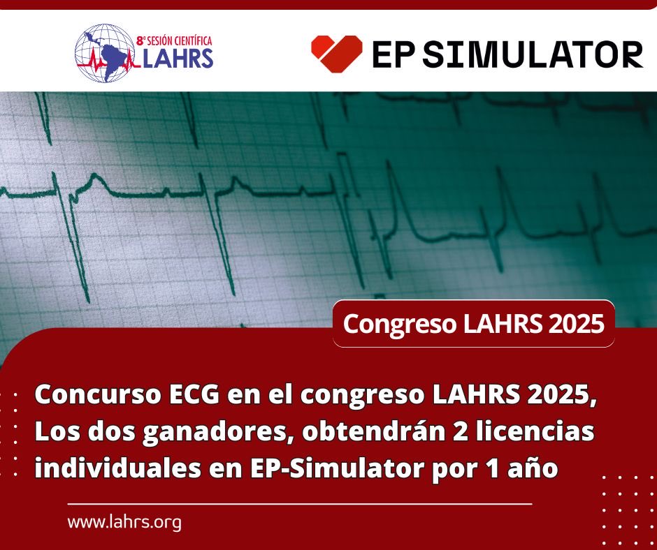LAHRSonline1's tweet image. Congreso #LAHRS2025 
Concurso #ECGfirst 

Los 2 ganadores del concurso recibirán suscripción por 1 año a la plataforma @EpSimulator #EpSimulator 

🗓️ Jueves 30/10, 9:20 hs. 
Salón Libertador B

lahrs-caa2025.com/#