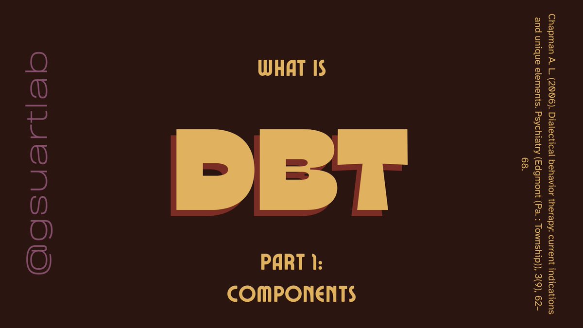 GSUARTLab's tweet image. Welcome back to #mentalhealthmonday. Today, we&apos;ll go over the building blocks of #dbt: what it teaches, the tools it uses, and the skills you develop along the way. #anxietyrelief #psychologyresearch #therapy