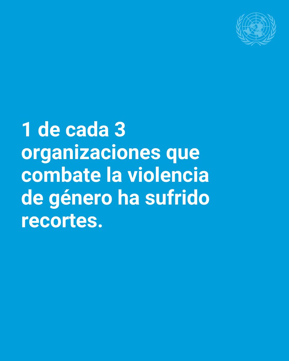 1 de cada 3 organizaciones que combate la violencia contra las mujeres y las niñas ha tenido que suspender o cerrar programas por falta de fondos.

Cada cierre deja a más personas sin apoyo.
Invertir en protección es invertir en vidas. news.un.org/es/story/2025/…