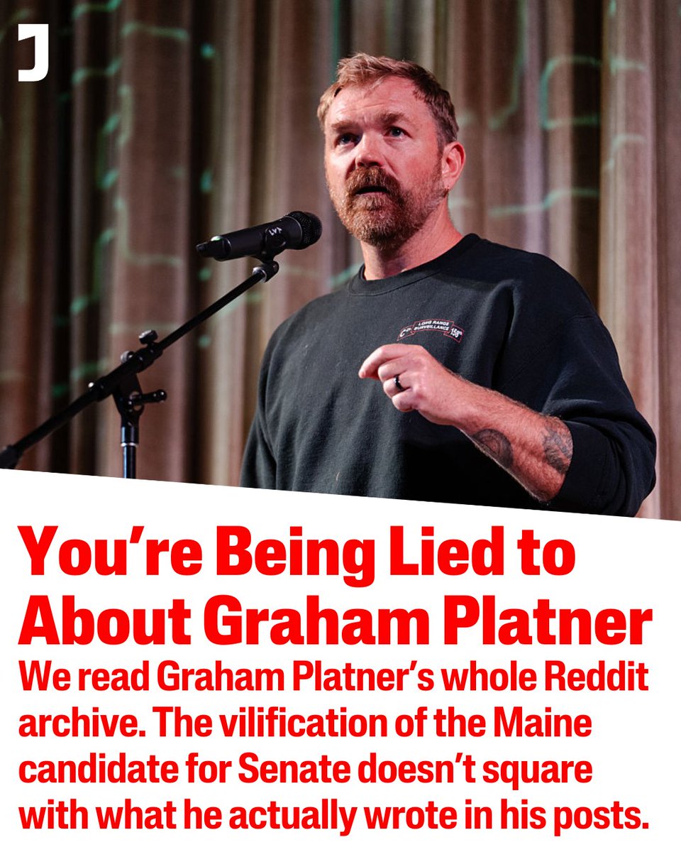 A handful of Graham Platner’s old Reddit posts have been cherry-picked to make him look like a far-right reactionary.

A look at the whole archive of his posts shows that it’s the exact opposite: jacobin.com/2025/10/platne…