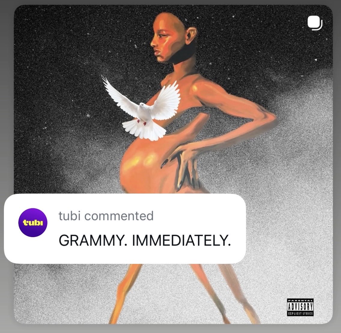Tubi said I needed a Grammy for MADE BY DOPE. I guess they liked the song “Tubi” 🤣🤞🏽🍾