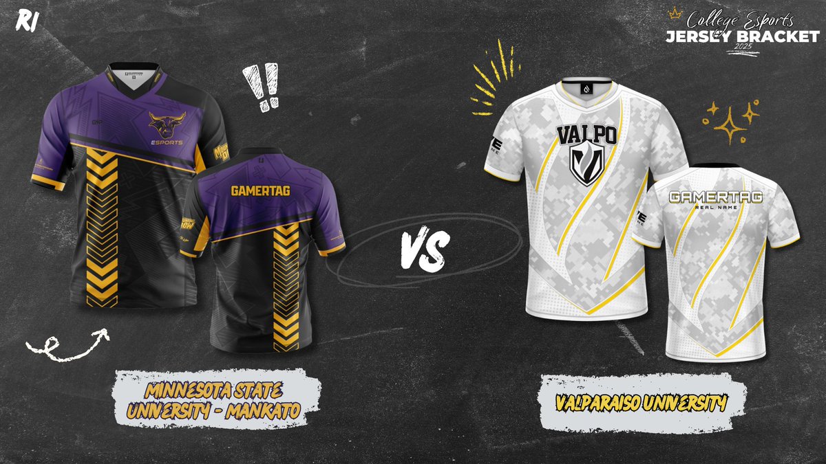 🗳️ Jersey Bracket Voting Thread 🗳️

<a href="/TAMUEsports/">Texas A&M Esports👍🎮</a> vs <a href="/BellevueEsports/">Bellevue University Esports</a> 
@KUPP_Esports vs <a href="/ShenUesports/">Shenandoah Esports</a> 
<a href="/AshlandEsports/">Ashland University Esports</a> vs <a href="/KansasEsport/">Kansas Esports</a> 
<a href="/EsportsMnsu/">Maverick Esports</a> vs <a href="/ValpoEsports/">Valpo Esports</a>