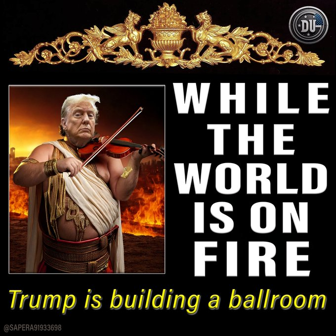 Americans are struggling under Trump.

His tariffs, lack of empathy and his lies are scary AF.

But instead of worrying about the people, he just turns around and rips down the East Wing and moves forward with building a huge ugly ballroom.

He is unfit for office.
#DemsUnited