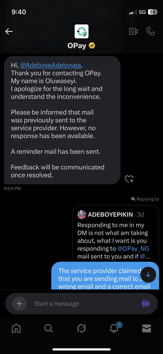 AdeboyeAdeboyea's tweet photo. @OPay_NG @AirtelNigeria claimed you’re sending mail to a wrong email as no mail was received, on this note an authentic email was provided and I requested for a copy of the mail sent, which email was also provided for that, what’s now delaying you to do that, what are you hiding @OPay_NG https://t.co/IuoepRNSRC