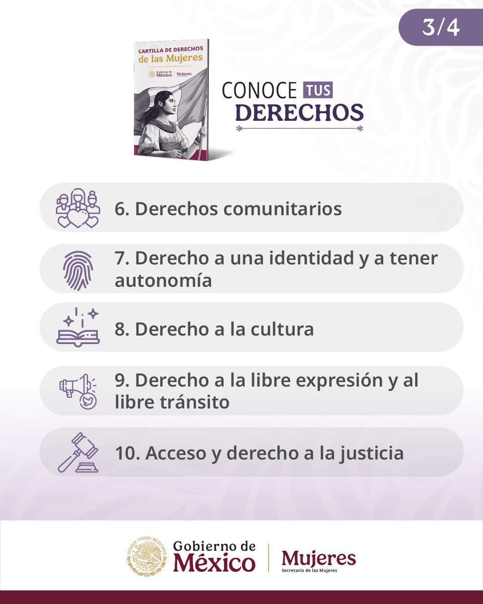 UIEMOficial's tweet image. #familiaUIEM
Te invitamos a conocer la Cartilla de Derechos de las Mujeres, la informacion es importnate  ser conocida por hombres y mujeres a fin de fortalecer la igualdad.
descraga la cartilla en el siguiente liga: cartilladerechosdelasmujeres.gob.mx
#SomosUIEM