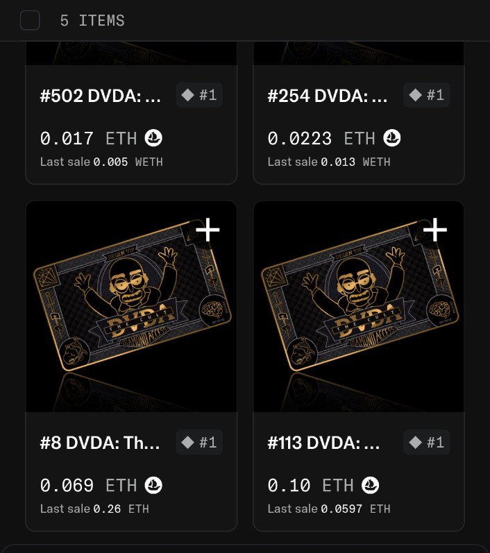 Only 5 out of 1000 <a href="/DVDATheCult/">DVDATheCult</a> NFTs listed!!!
4 until 1ETH fp!!! 🤯
So proud to see this Cult! While they sleep on us we cook! 👁️🗽

Collection link in comments 👇🏼