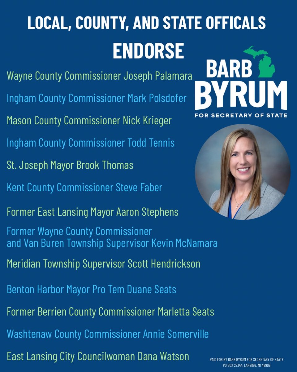 Several dozen key leaders from across the state have joined Team Byrum!