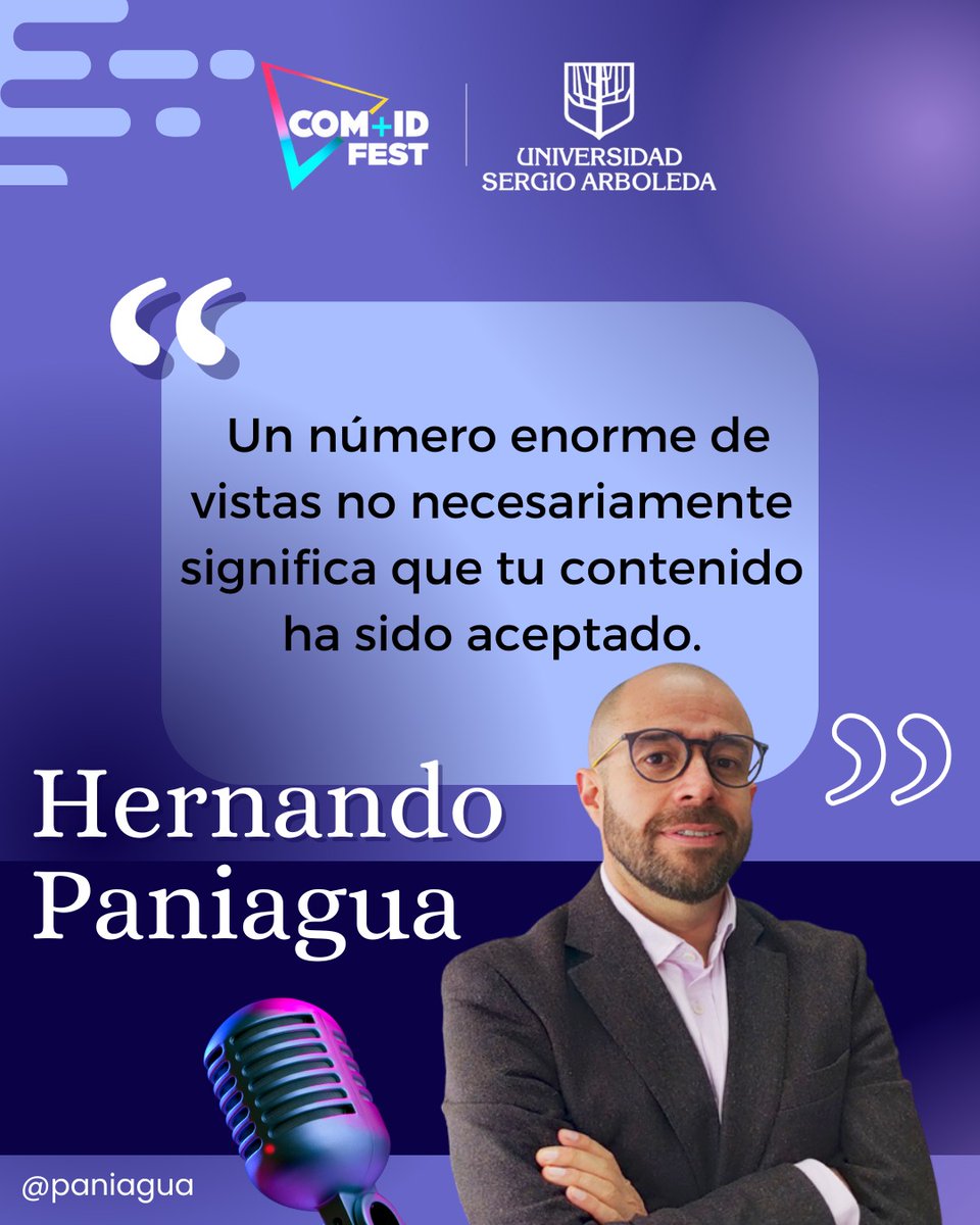 ¿Vistas = Éxito? Hernando <a href="/paniagua/">Hernando Paniagua</a> nos dejó una clave en el #COMIDFest: “Un número enorme de vistas no necesariamente significa que tu contenido ha sido aceptado”.

Sigue la charla en vivo por nuestro canal de YouTube: youtube.com/live/JsRm81IbI…